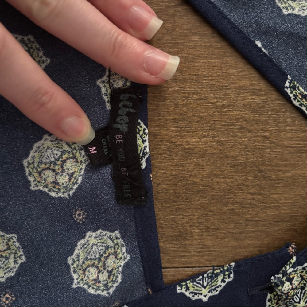 Navy Patterned Romper - Picture 3 of 4